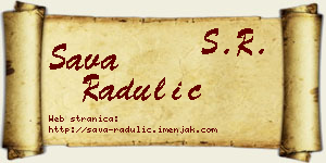 Sava Radulić vizit kartica